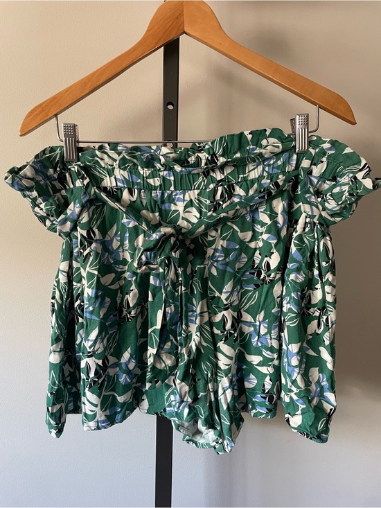 Eloquii Pants - Eloquii Floral Shorts Flowy Waist Tie Green Botanical Plus Size 18